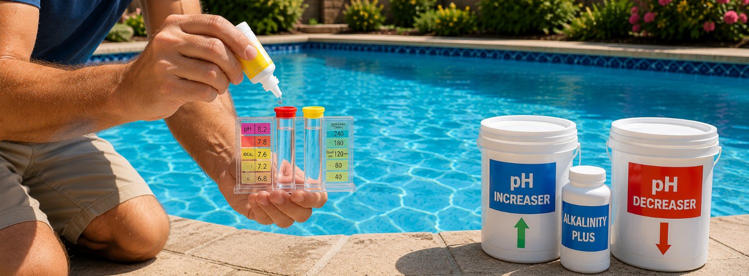 Testing swimming pool water